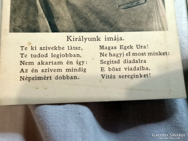 Ferenc József "Királyunk imája" antik képeslap német és magyar kiadásban   281.