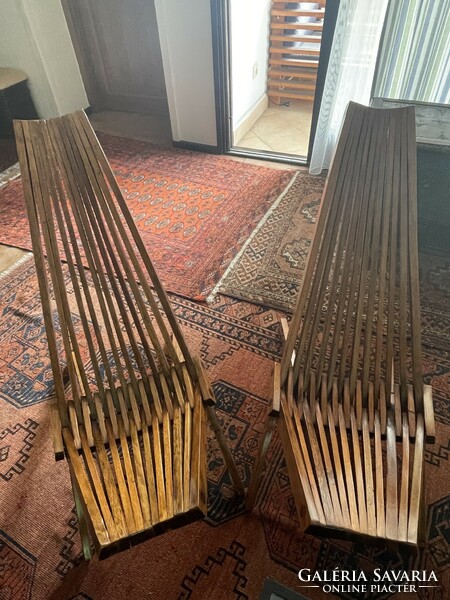 Lounge chairs from the 1950s in the style of Hans Wegner...