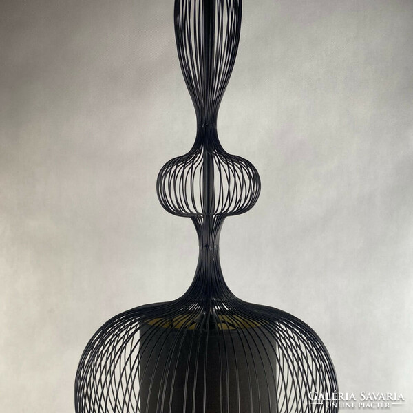 Forestier (Paris) Impertrice round black wire ceiling lamp