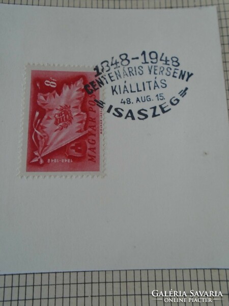 ZA414.42  Alkalmi bélyegzés -Centenáris versen kiállítás  1948 AUG. 15 ISASZEG 1848-1948
