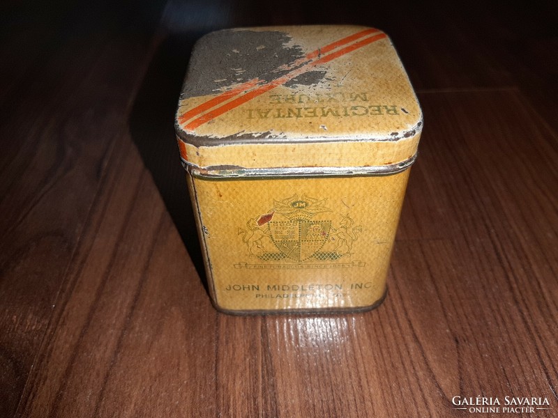 Antique metal tobacco box