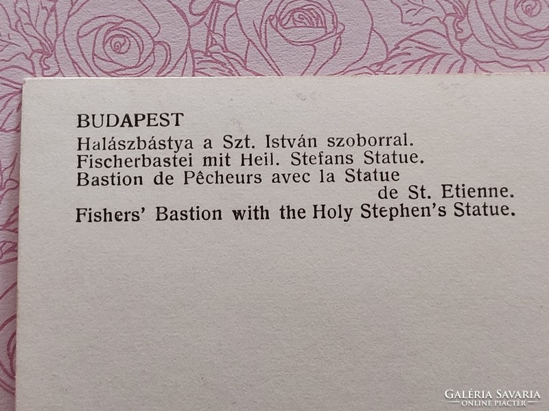 Régi képeslap Budapest Halászbástya fotó levelezőlap