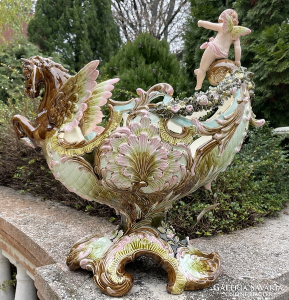 Antique gigantic figural fruit bowl from Eichwald