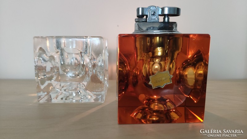 Koei unicom glass cube lighters 1960s / 70s retro