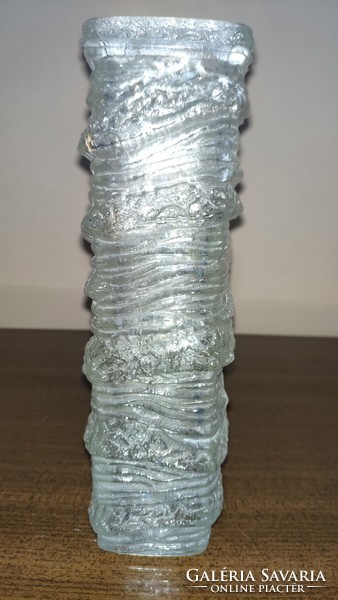 Oberglas Austria Art Glass váza Ice Cube stílusban
