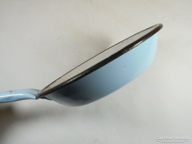 Retro old enameled frying pan with handle - marked - 17 cm diameter