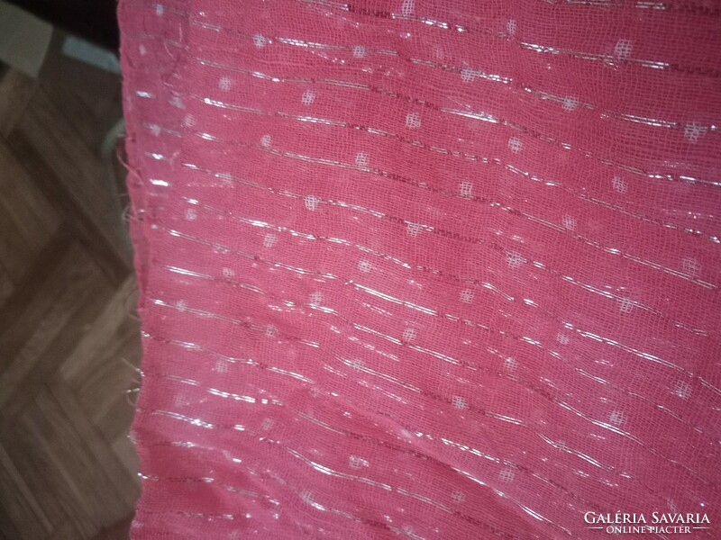 Retró rózsaszín lurexes pöttyös kendő