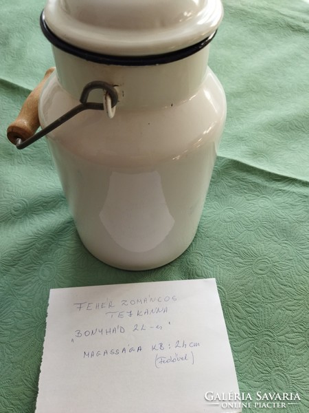 Bonyhádi white enamel milk jug