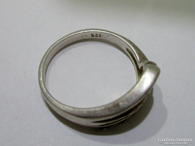 Szépséges régi  markazitos ezüstgyűrű