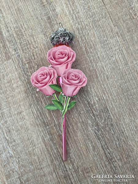 Unique glass and paper Christmas tree decoration with roses