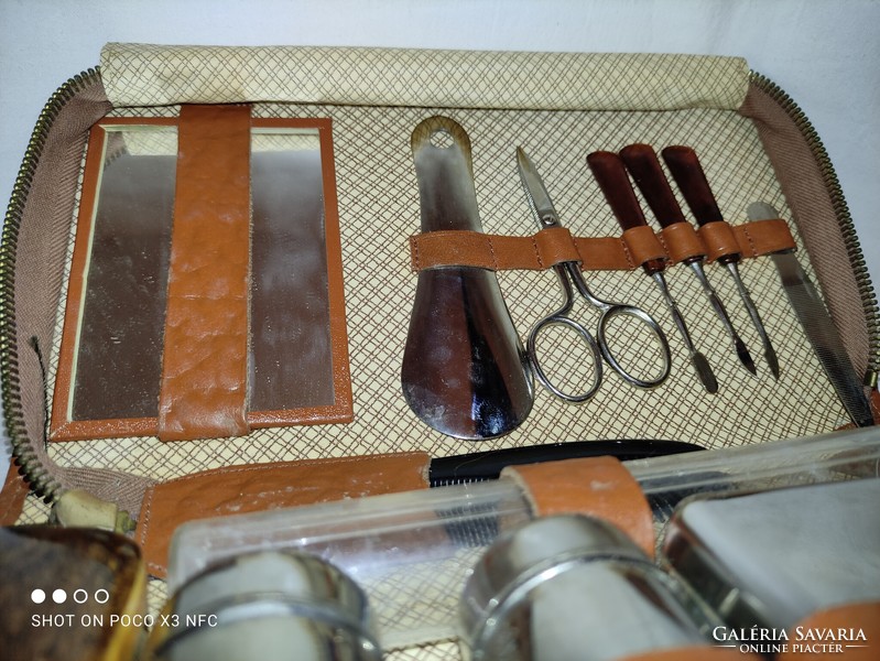 Vintage travel toiletry set is a complete, richly packed, impeccable slice of the past