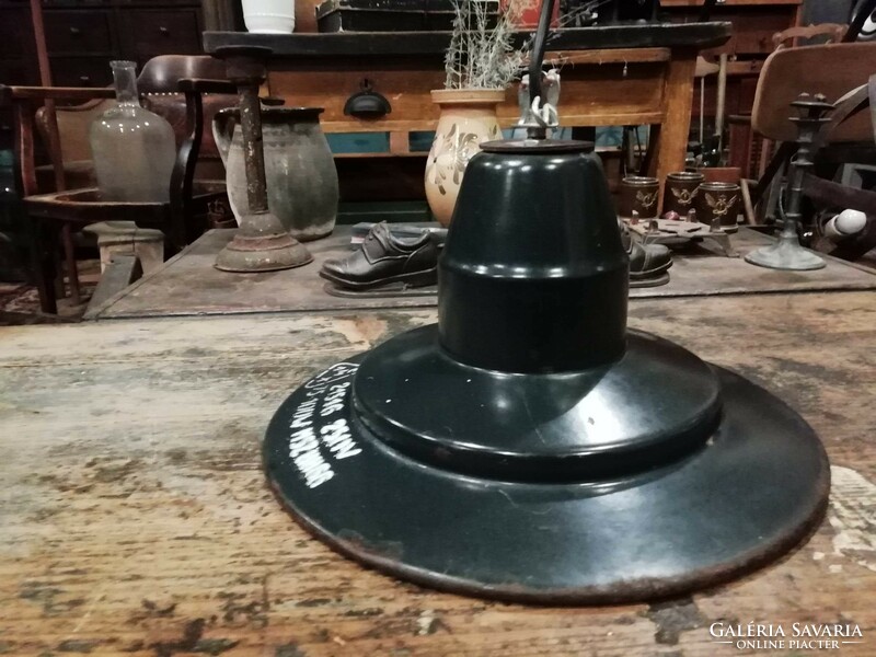 Industrial ceiling lamp in good condition, with slight damage, from the 1960s, factory lamp, industrial