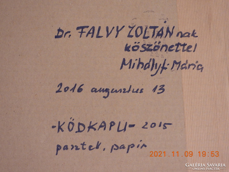 Mihályfi Mária "Ködkapu" című pasztellképe