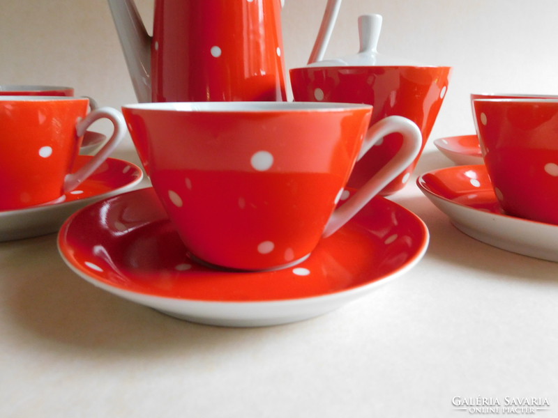 Kahla polka dot vintage breakfast set (coffee) - for 5 people
