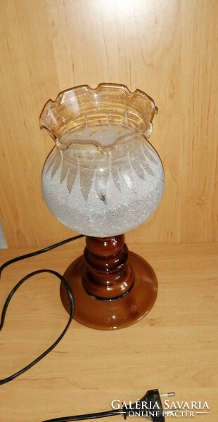 Retro table ceramic lamp with glass shade (b)