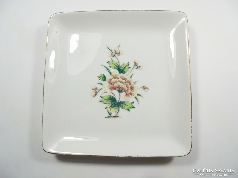 Retro hóllóhaza porcelain floral rectangular bowl - hóllóhaza - 13.8 x 13.8 cm