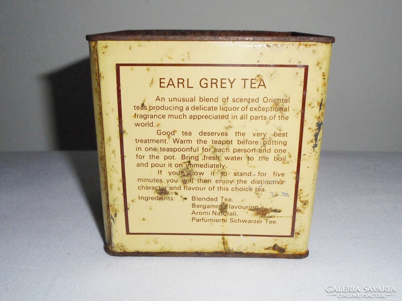 Retro Teás angol fémdoboz fém pléh doboz - Twinings Earl Grey Tea -1980-as évekből