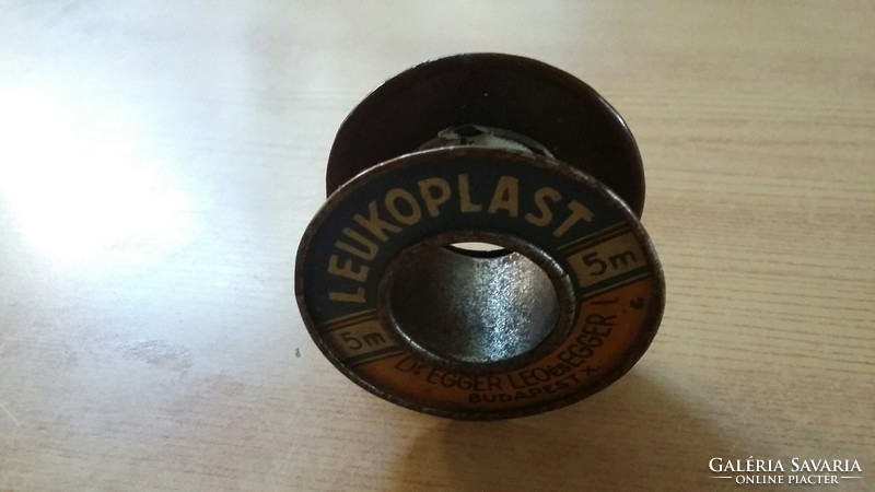 Old leukoplast adhesive patch metal spool, dr. Egger leo and egger i. Budapest x.