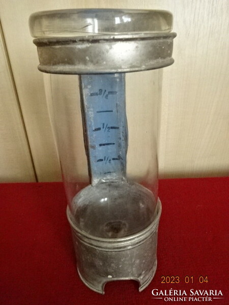 Antique medical irrigator. Metal holder with glass insert. He has! Jokai.