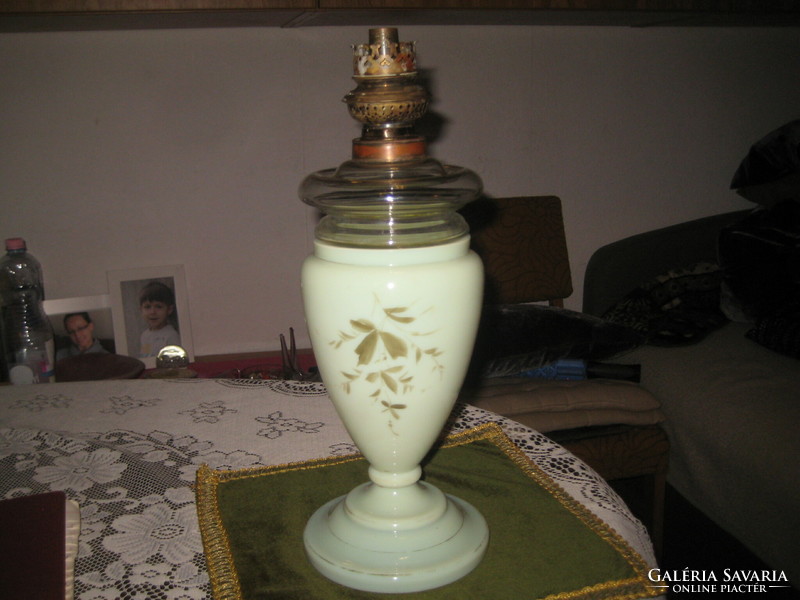 Antique glass petroleum lamp, hand painting,