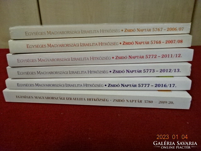 Zsidó naptár hat darab. 2006 és 2020 közötti. Vanneki! Jókai.