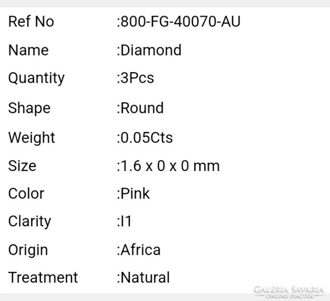 Valódi bevizsgált természetes sárga gyémánt 0,05 ct Afrikából!
