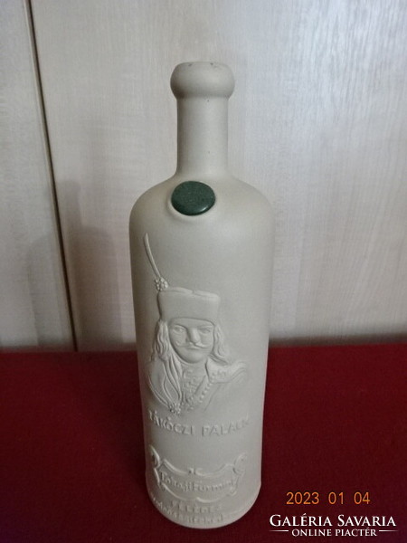 Tokai Furmint kerámia Rákóczi palack, 0,75 deciliteres. 1998-ból való. Vanneki! Jókai.