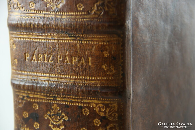 1801 Pápai Paris Franciscan dictionary in a unique decorative leather binding, a beautiful piece!!