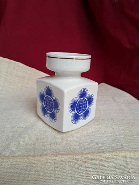 Beautiful retro porcelain ddr ilmenau vase blue collectible mid-century modern home decoration heirloom