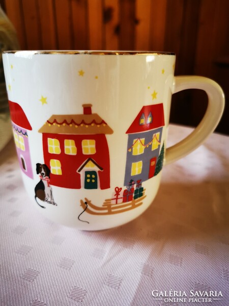 Large porcelain mug with children's pattern