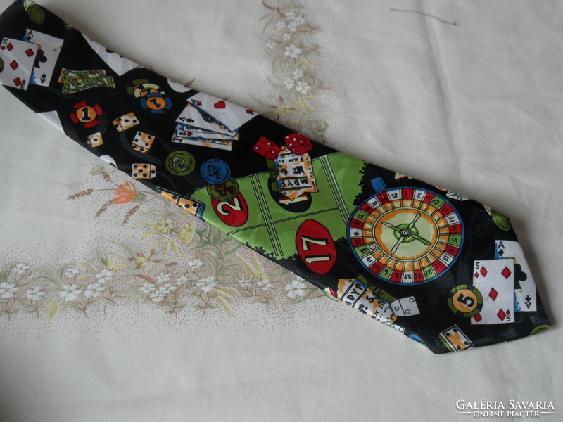 STUDIO 890 szerencsejáték, kaszinó mintás nyakkendő