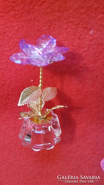 Kristály-üveg virág dísz - muránói.