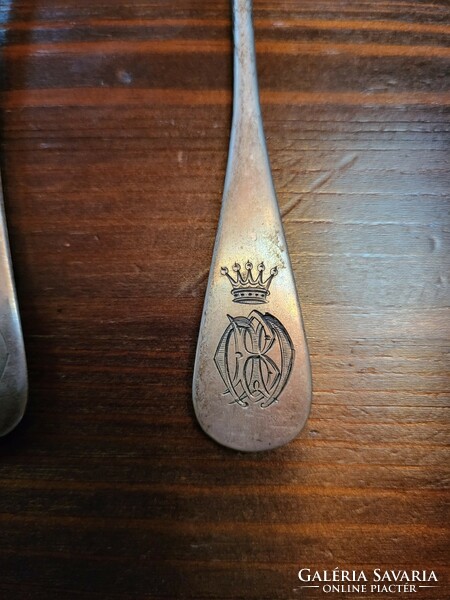 3 pieces of silver tea spoon with dianas mark, 26.9 gr.