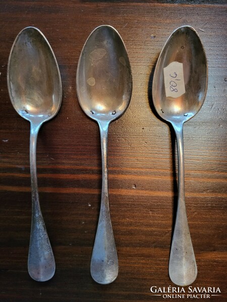 3 pieces of silver tea spoon with dianas mark, 26.9 gr.