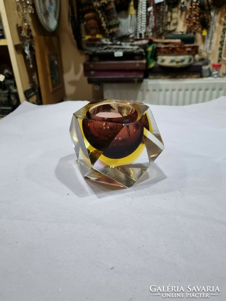 Old peeled crystal bowl