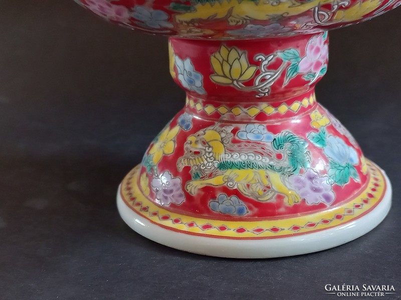 Meseszép Qianlong Yu Zhin kézzel festett kínai fedeles tál, gyűjtői