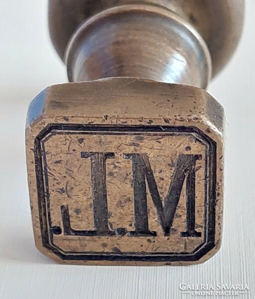 Seal stamp with m l monogram made of bronze - rare form