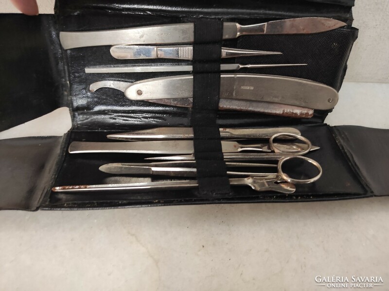 Antique surgeon doctor medical travel tool set in tool holder 718 6513