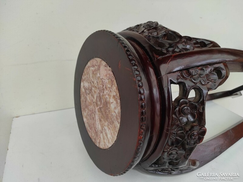Antik kínai bútor magas asztal márvány lapos kaspó váza tartó állvány 664 6577