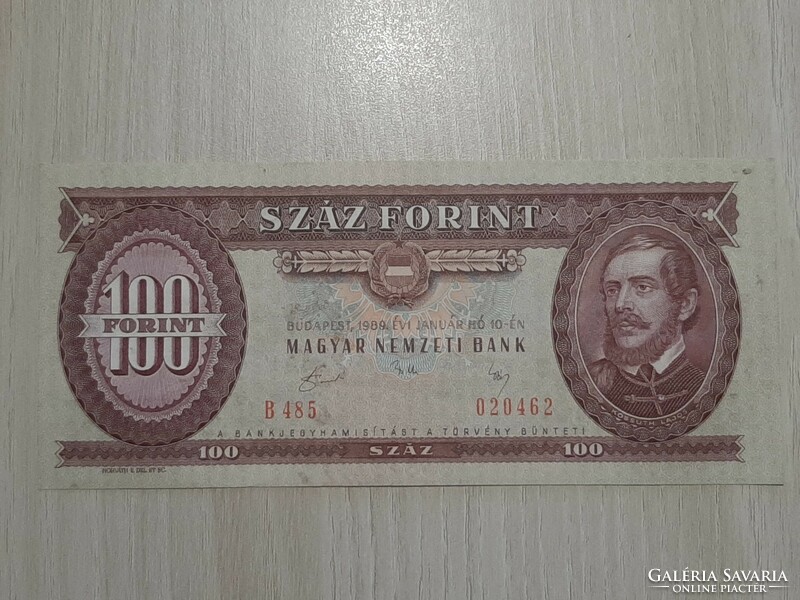 100 HUF 1989 unfolded crisp banknote