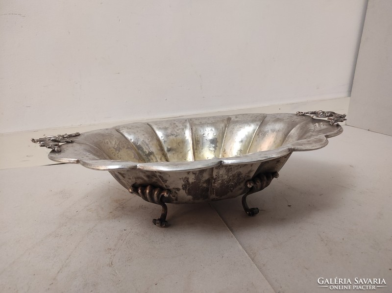 Antique silver-plated large fruit serving bowl center table 761 6498