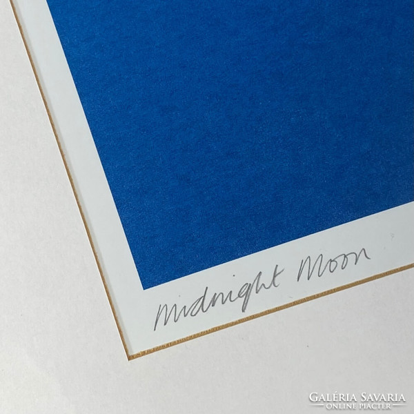 Midnight moon - mixed technique - tempera, pastel