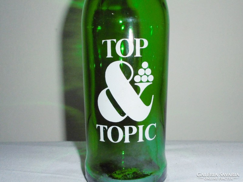 Retro top topic lemonade soft drink soda glass bottle painted inscription - 1987