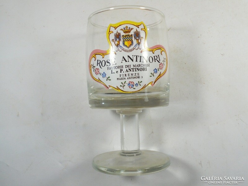 Régi retro -Rosé Antinori- Olasz Firenze-i gyártmány bor boros talpas üveg pohár-kb 1960-as évekből