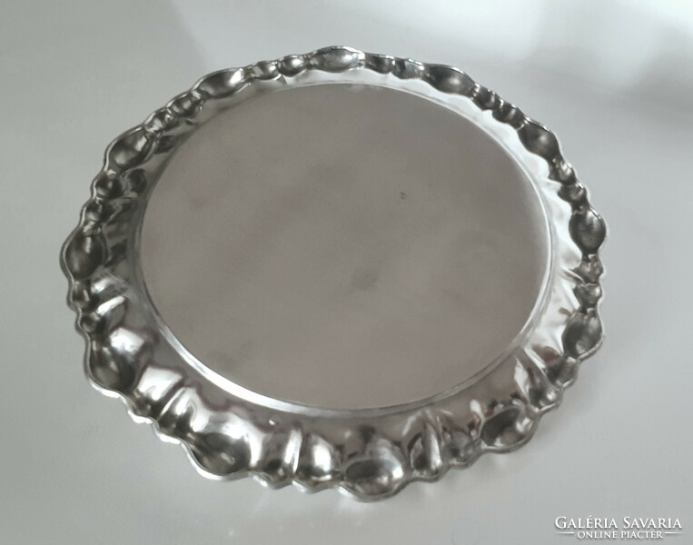 Silver art deco circular blister tray (325g)