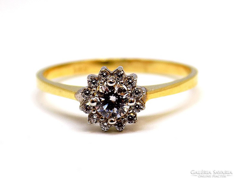 Stony flower gold ring (zal-au62678)