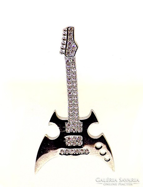 Silver guitar pendant (zal-ag-99538)