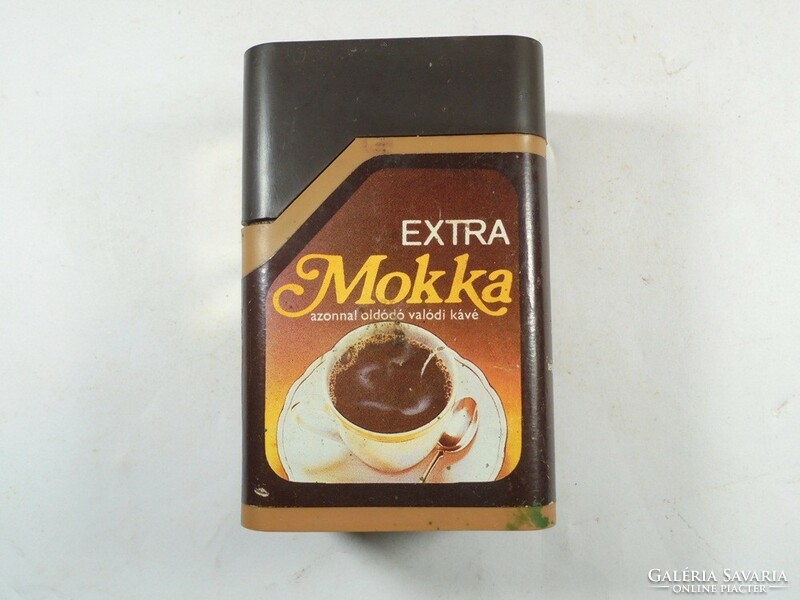 Régi retro kávé kávés műanyag doboz - Extra Mokka BÉV. Zamat kávé és Kekszgyár 1986-os évből