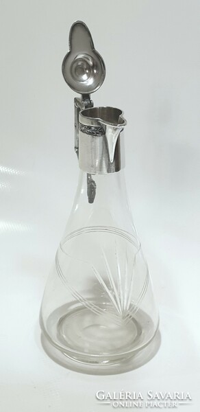 Art Nouveau, silver-plated liquor carafe, pitcher, eet, oil pouring,