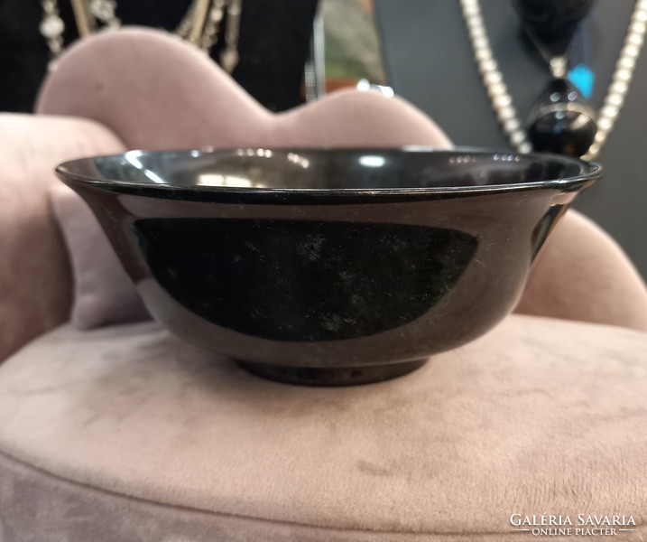 Chinese hand-carved jade bowl